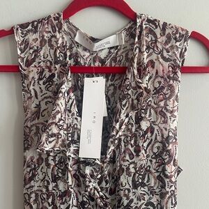 IRO Black and White Patterned Mini Dress